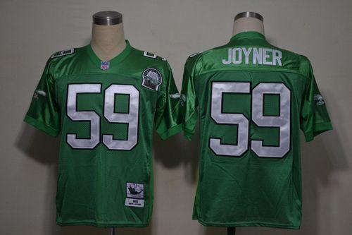 Mitchell And Ness Eagles #59 Seth Joyner Green Stitched Throwback Jersey - Zenithce