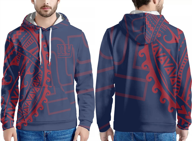 New York Giants Navy Red Pullover Hoodie - Zenithce