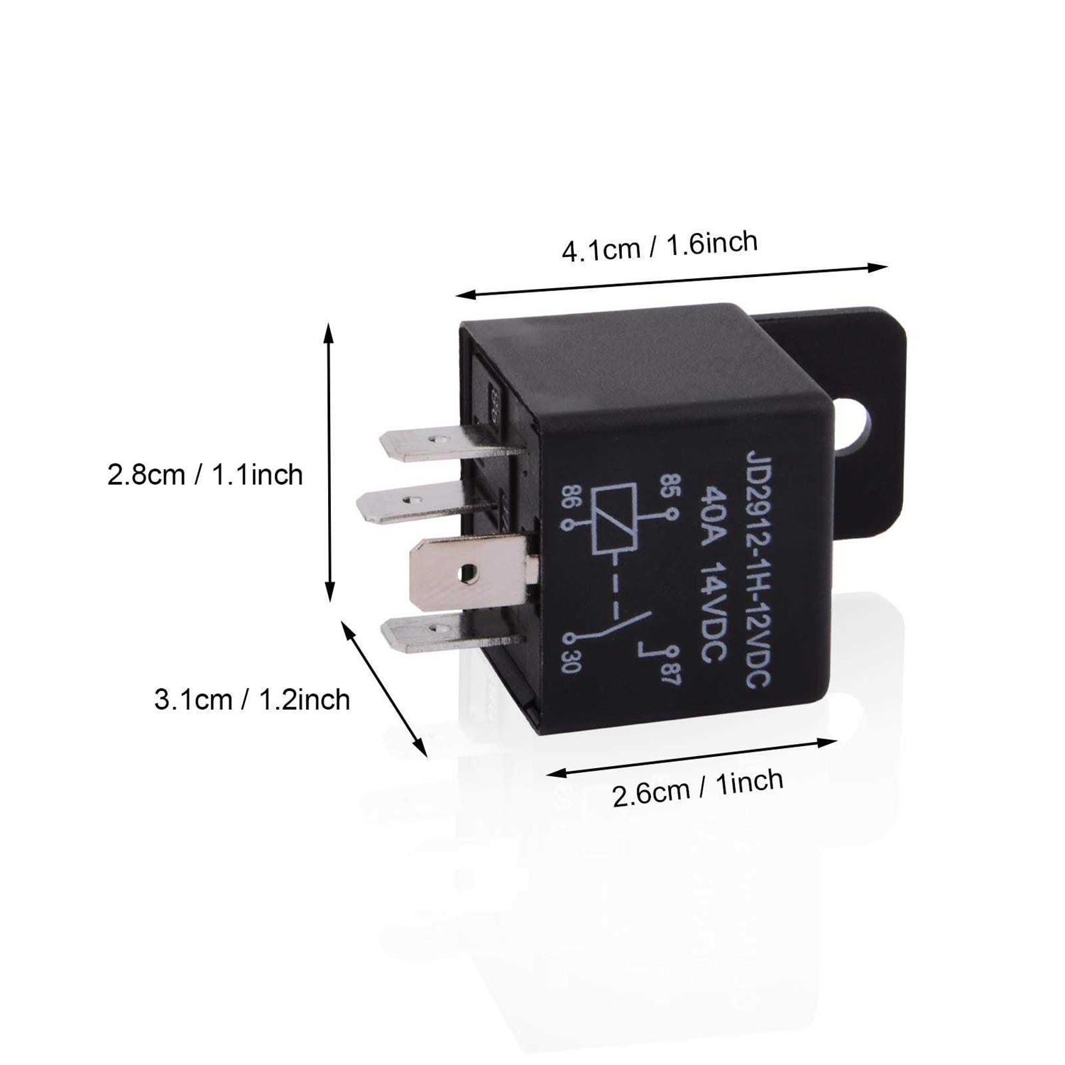Ehdis 2 Pack Car Relay 12V 80 APM 5 Pin Changeover Relay with Socket Holder for Truck - Zenithce
