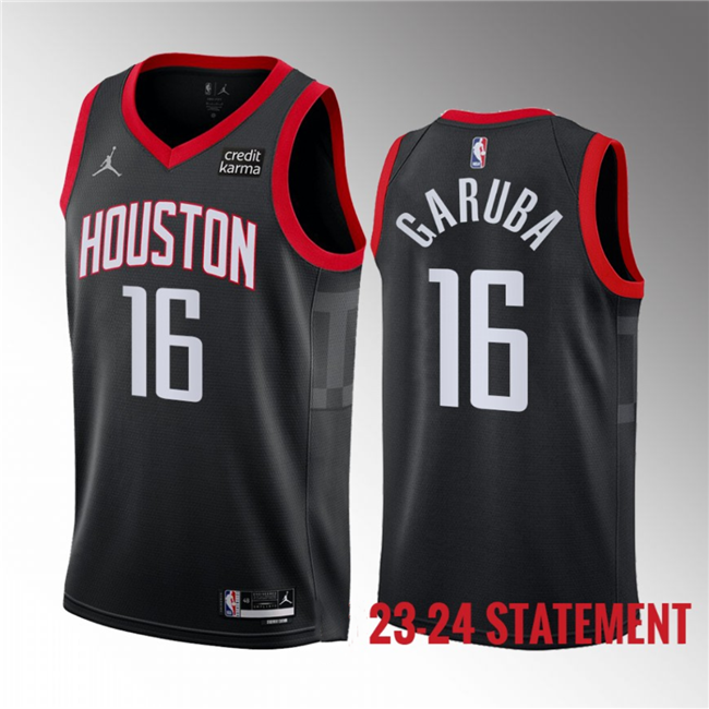 Houston Rockets #16 Usman Garuba Black 2023 Statement Edition Stitched Jersey - Zenithce