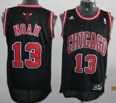Chicago Bulls #13 Joakim Noah Revolution 30 Swingman Black Jersey - Zenithce