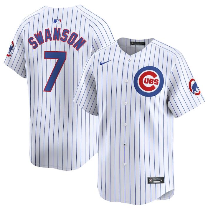 Chicago Cubs #7 Dansby Swanson White 2024 Home Limited Stitched Jersey - Zenithce