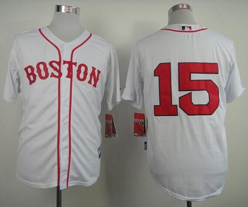 Red Sox #15 Dustin Pedroia Stitched White Jersey - Zenithce