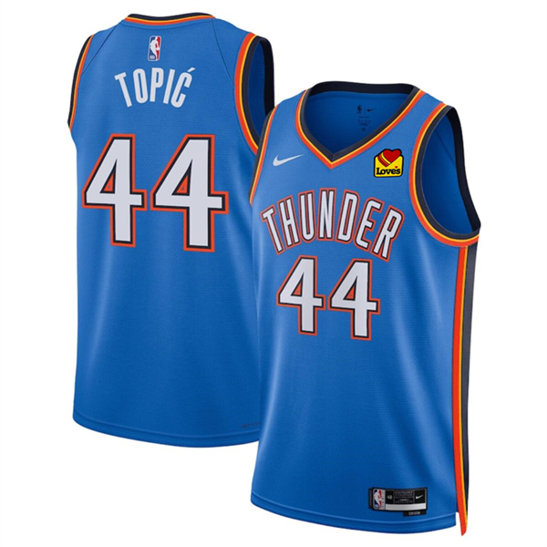 Oklahoma City Thunder #44 Nikola Topic Blue 2024 Draft Icon Edition Stitched Jersey - Zenithce