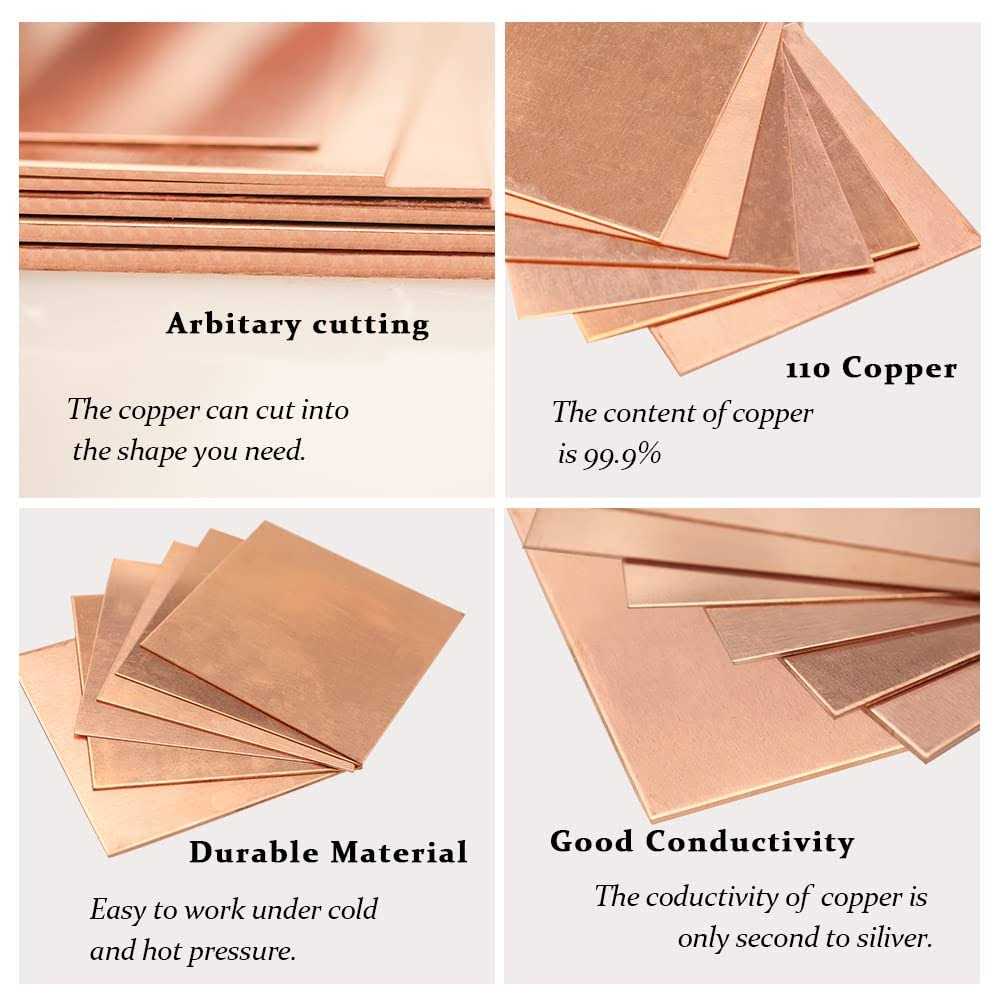 Tynulox Pure Copper Sheet Gauge X 8 X 8 - Zenithce