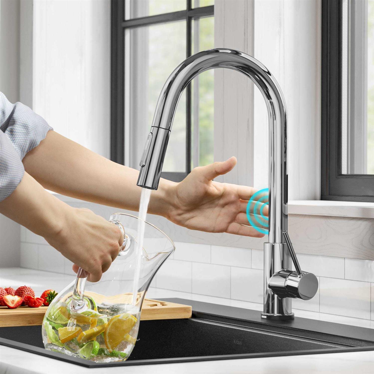 Kraus Oletto 2-in-1 Commercial Style Pull-Down Single Handle Water Filter Kitchen Faucet KFF-2631 - Zenithce