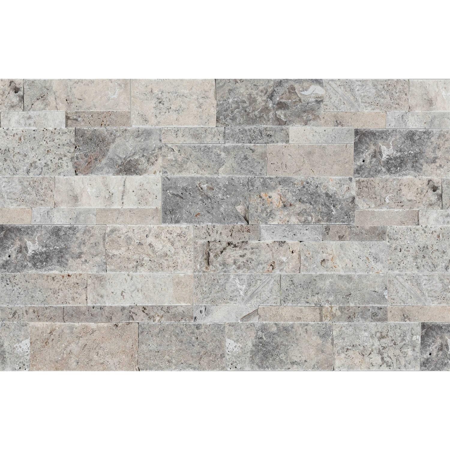 Satori Silver Crescent 12-in x 12-in Tumbled Natural Stone Travertine Brick Subway Wall Tile 20-700 - Zenithce