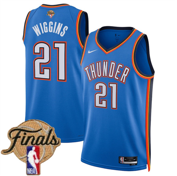 Oklahoma City Thunder #21 Aaron Wiggins Blue 2025 Icon Edition Stitched Jersey - Zenithce