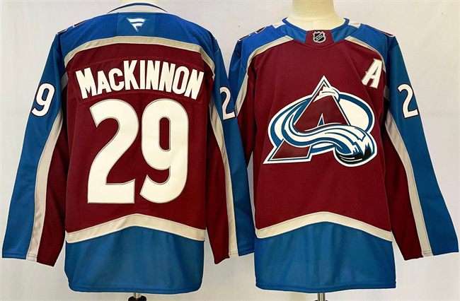 Colorado Avalanche #29 Nathan MacKinnon Burgundy 2024-25 Home With A Patch Stitched Jersey - Zenithce