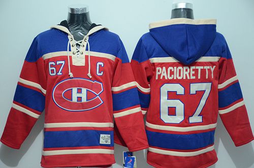 Canadiens #67 Max Pacioretty Red Sawyer Hooded Sweatshirt Stitched Jersey - Zenithce