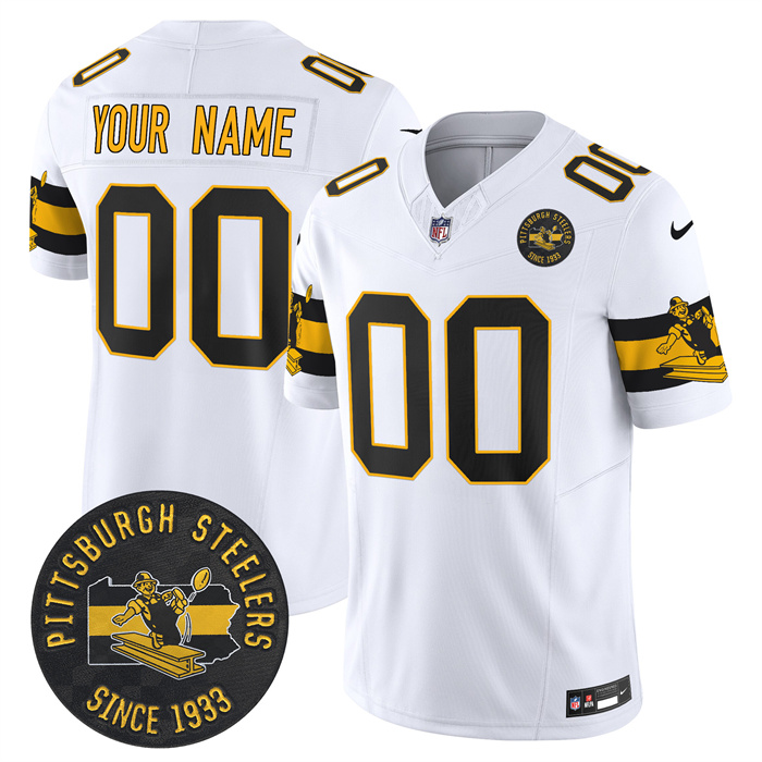 Pittsburgh Steelers Throwback 1933 Patch whiteVapor Limited All Stitched Jerseys - Zenithce