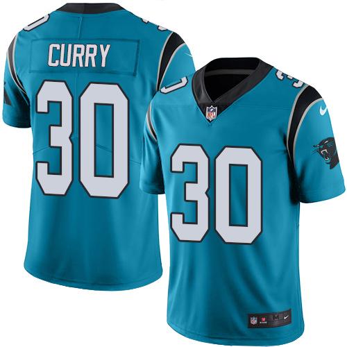 Panthers #30 Stephen Curry Blue Stitched Limited Rush Nike Jersey - Zenithce