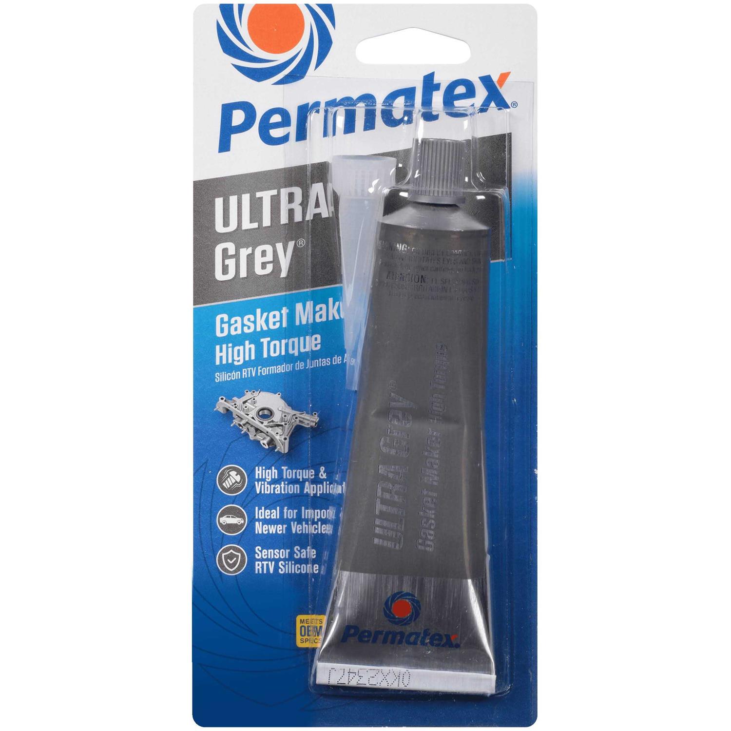 Permatex Ultra Grey Rigid High-Torque RTV Silicone Gasket Maker 22074 - Zenithce
