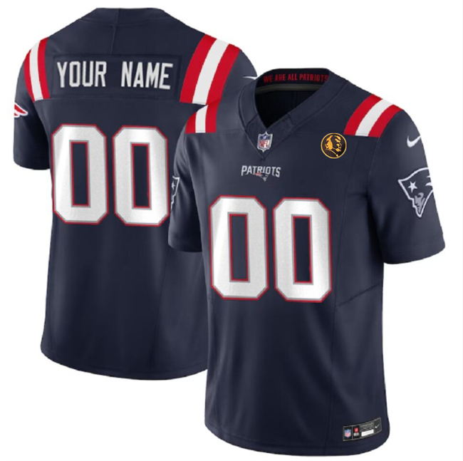 New England Patriots Custom Navy 2023 F.U.S.E. With John Madden Patch Vapor Limited Stitched Jersey - Zenithce