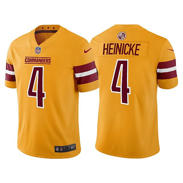 Washington Commanders #4 Taylor Heinicke Gold Vapor Untouchable Stitched Football Jersey - Zenithce