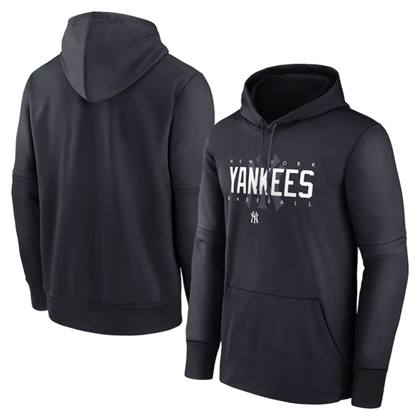 New York Yankees Navy Pregame Performance Pullover Hoodie - Zenithce
