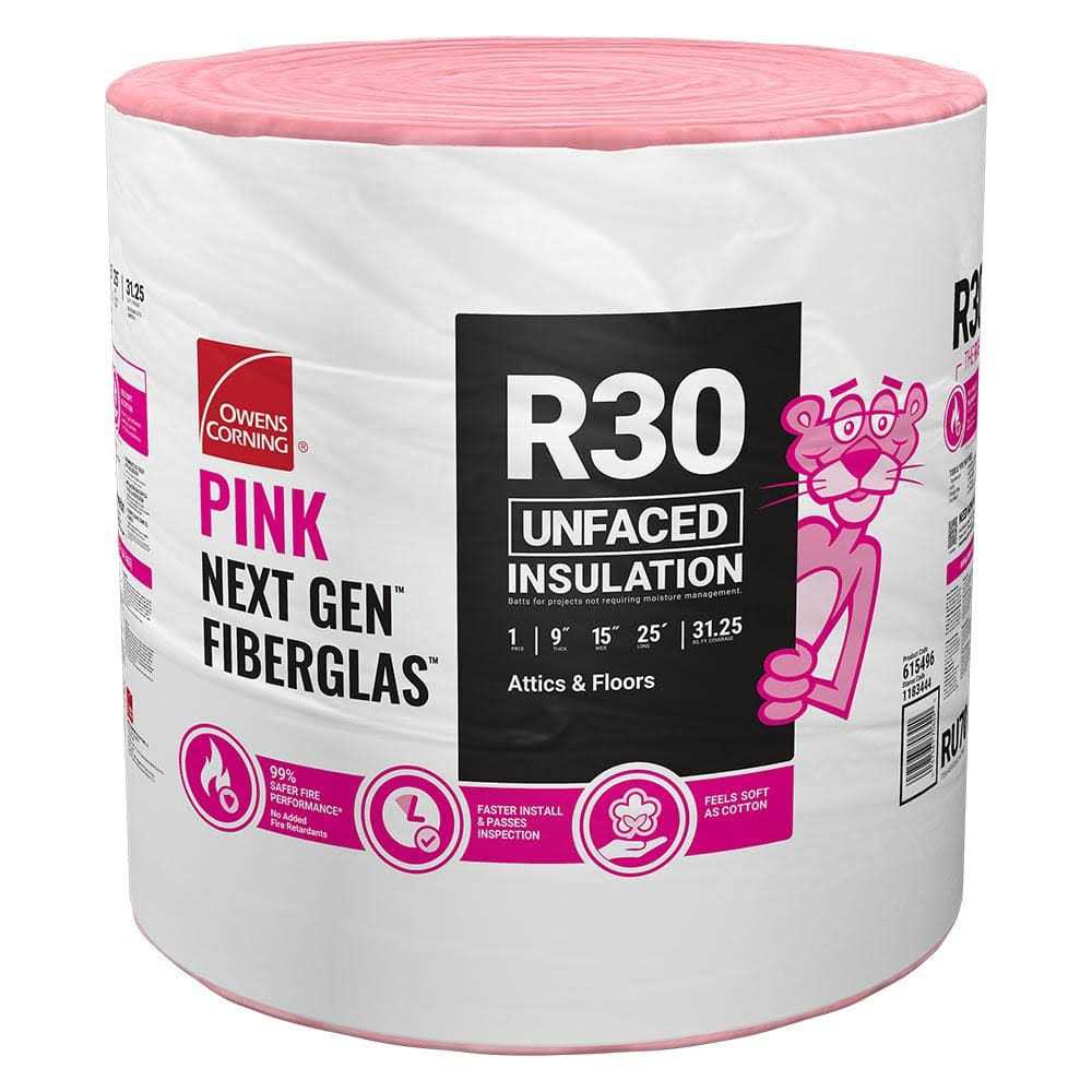 Owens Corning R 15 Faced Fiberglass Insulation Roll 15 in. x 24 ft - Zenithce