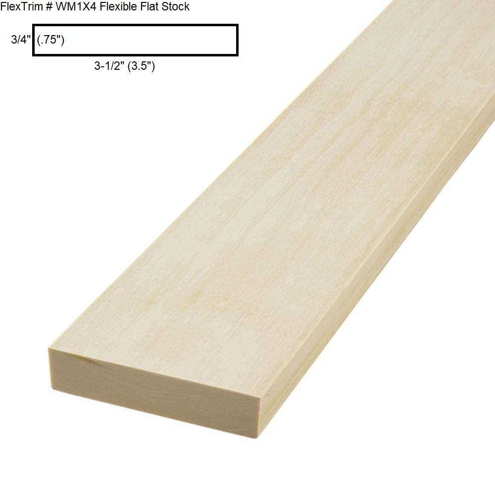 Flex Trim HD 1×4 3/4 in. x 3-1/2 in. x 96 in. Polyurethane Flexible Flat Stock S4S MOULDING - Zenithce
