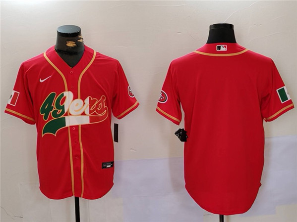 San Francisco 49ers Blank Red Mexico With Patch Stitched Jersey - Zenithce