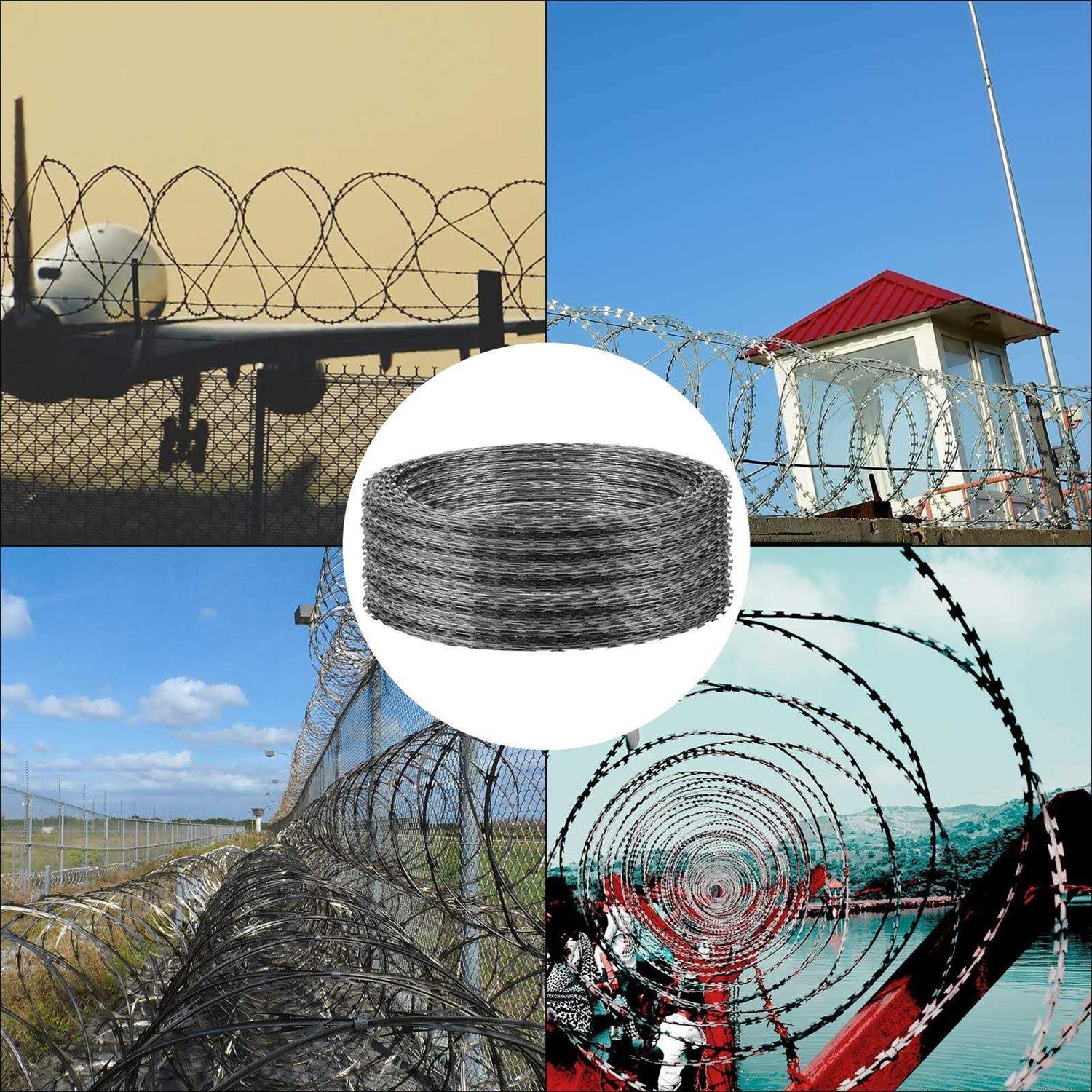 Orangea Razor Wire Galvanized Barbed Wire Razor Ribbon Barbed Wire 18 inches - Zenithce