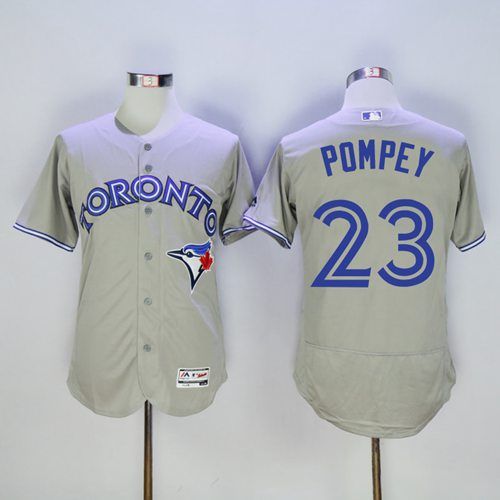 Blue Jays #23 Dalton Pompey Grey Flexbase Authentic Collection Stitched Jersey - Zenithce