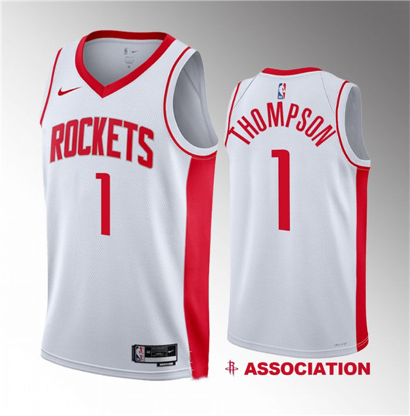 Houston Rockets #1 Amen Thompson White 2023 Draft Association Edition Stitched Jersey - Zenithce