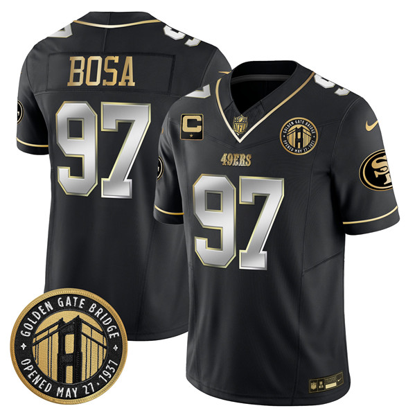 San Francisco 49ers #97 Nick Bosa Black F.U.S.E. Golden Gate Bridge With 1-Star C Patch Vapor Limited Stitched Jersey - Zenithce