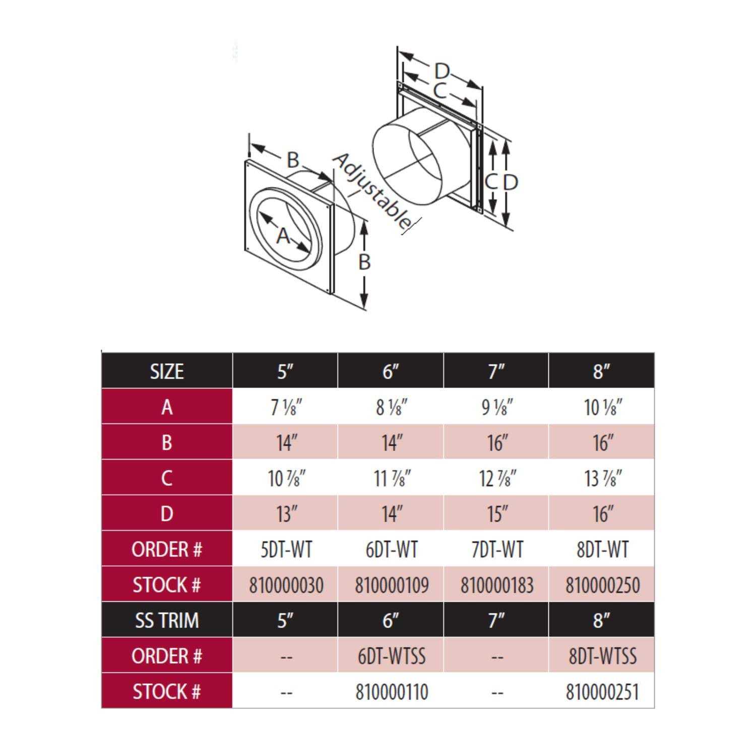 DuraVent 6DT-WS DuraTech Adjustable Wall Strap - Zenithce
