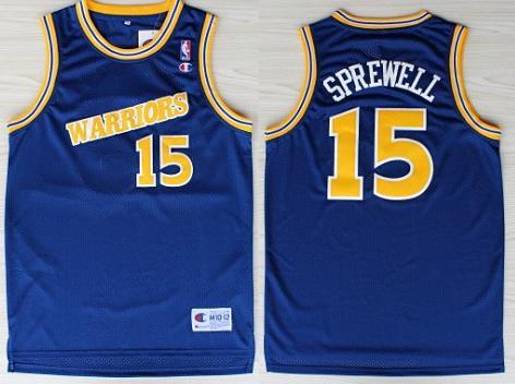 Golden State Warriors #15 Latrell Sprewell 1988-89 Blue Swingman Throwback Jersey - Zenithce