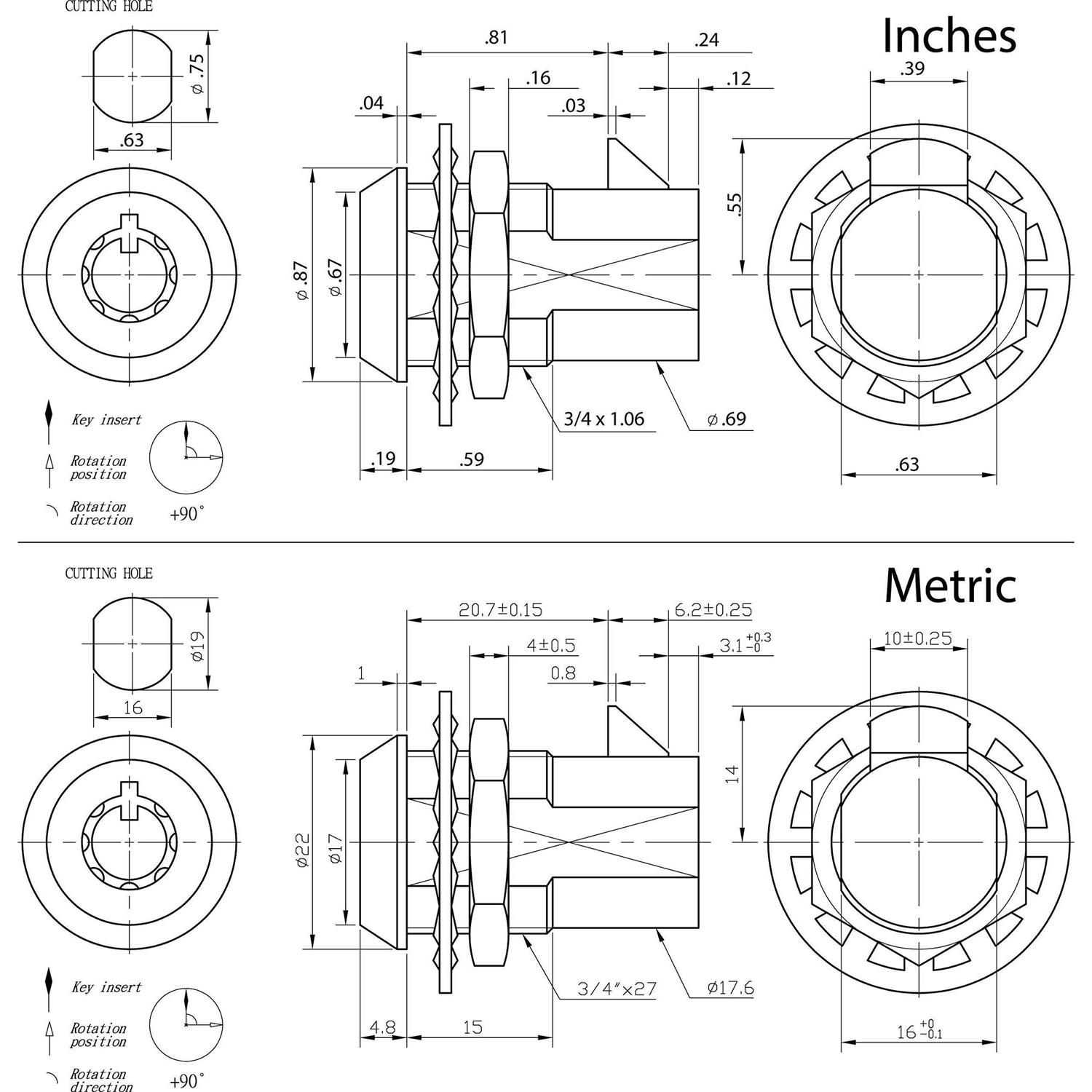 FJM security FJM-2607-ka high security computer lock with chrome finish - Zenithce