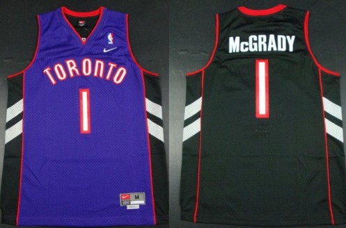 Toronto Raptors #1 Tracy McGrady Hardwood Classic Black With Purple Swingman Jersey - Zenithce