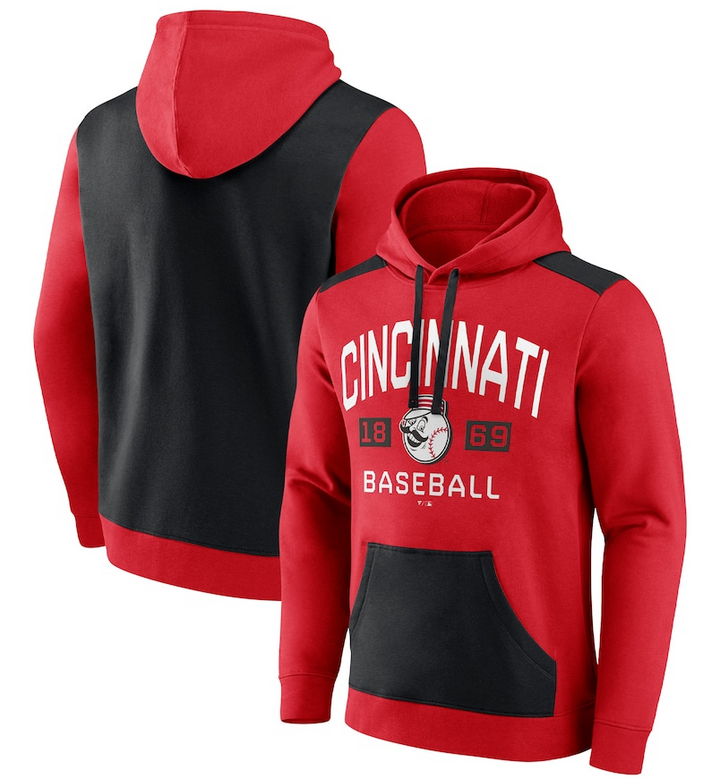 Cincinnati Reds Red Black Chip In Pullover Hoodie - Zenithce