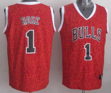 Chicago Bulls #1 Derrick Rose Red Leopard Print Fashion Jersey - Zenithce