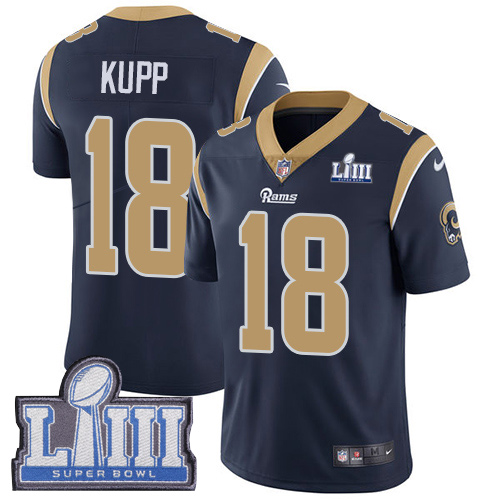 Los Angeles Rams #18 Cooper Kupp Navy Blue Super Bowl LIII Vapor Untouchable Limited Stitched Jersey - Zenithce