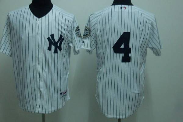 Yankees #4 Lou Gehrig Stitched White Jersey - Zenithce
