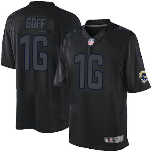 Rams #16 Jared Goff Black Stitched Impact Limited Nike Jersey - Zenithce
