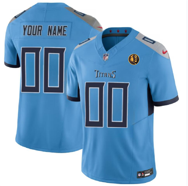 Tennessee Titans Custom Blue 2023 F.U.S.E. With John Madden Patch Vapor Limited Stitched Jersey - Zenithce