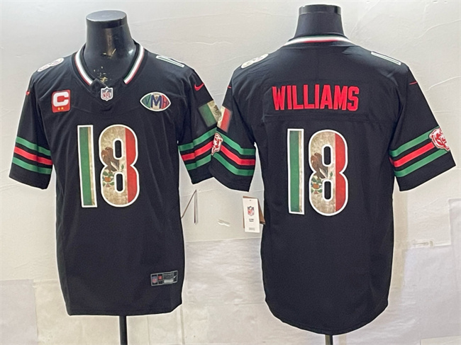 Chicago Bears #18 Caleb Williams Black Mexico F.U.S.E. With 2-star C Patch And VMH Patch Throwback Stitched Jersey - Zenithce