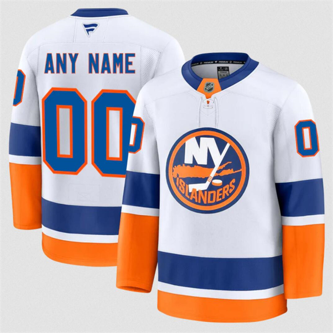 New York Islanders Custom White 2024-25 Away Stitched Jersey - Zenithce
