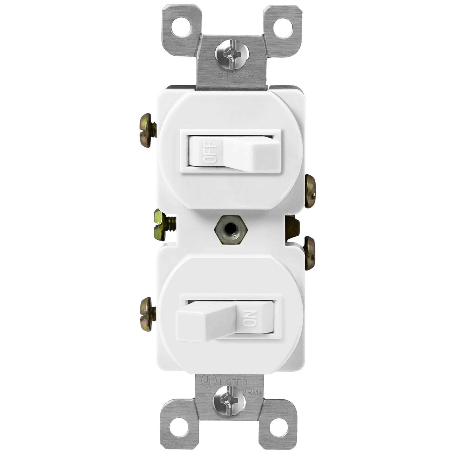 Enerlites Double Toggle Switch Cover Two Gang Light Switch Wall Plate - Zenithce