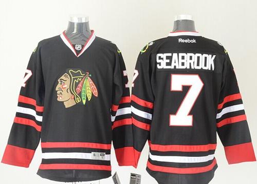 Blackhawks #7 Brent Seabrook Black Stitched Jersey - Zenithce