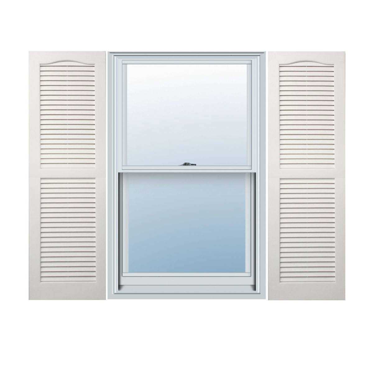 Exterior Louvered Shutter (Set of 2) Alpha Shutters Color: White - Zenithce
