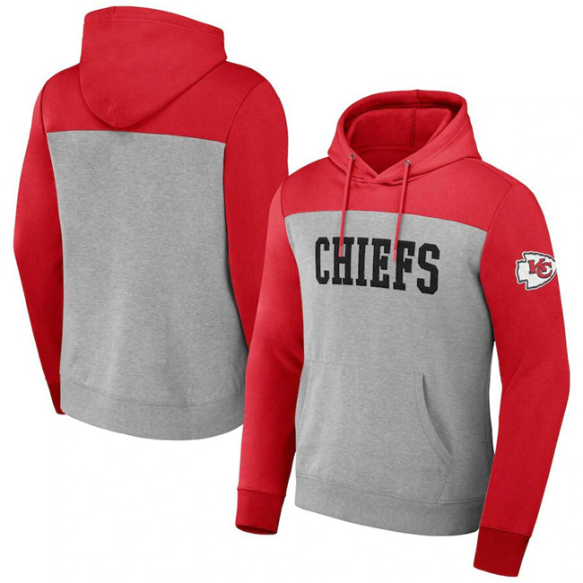 Kansas City Chiefs X Darius Rucker Collection Heather Gray Color Blocked Pullover Hoodie - Zenithce