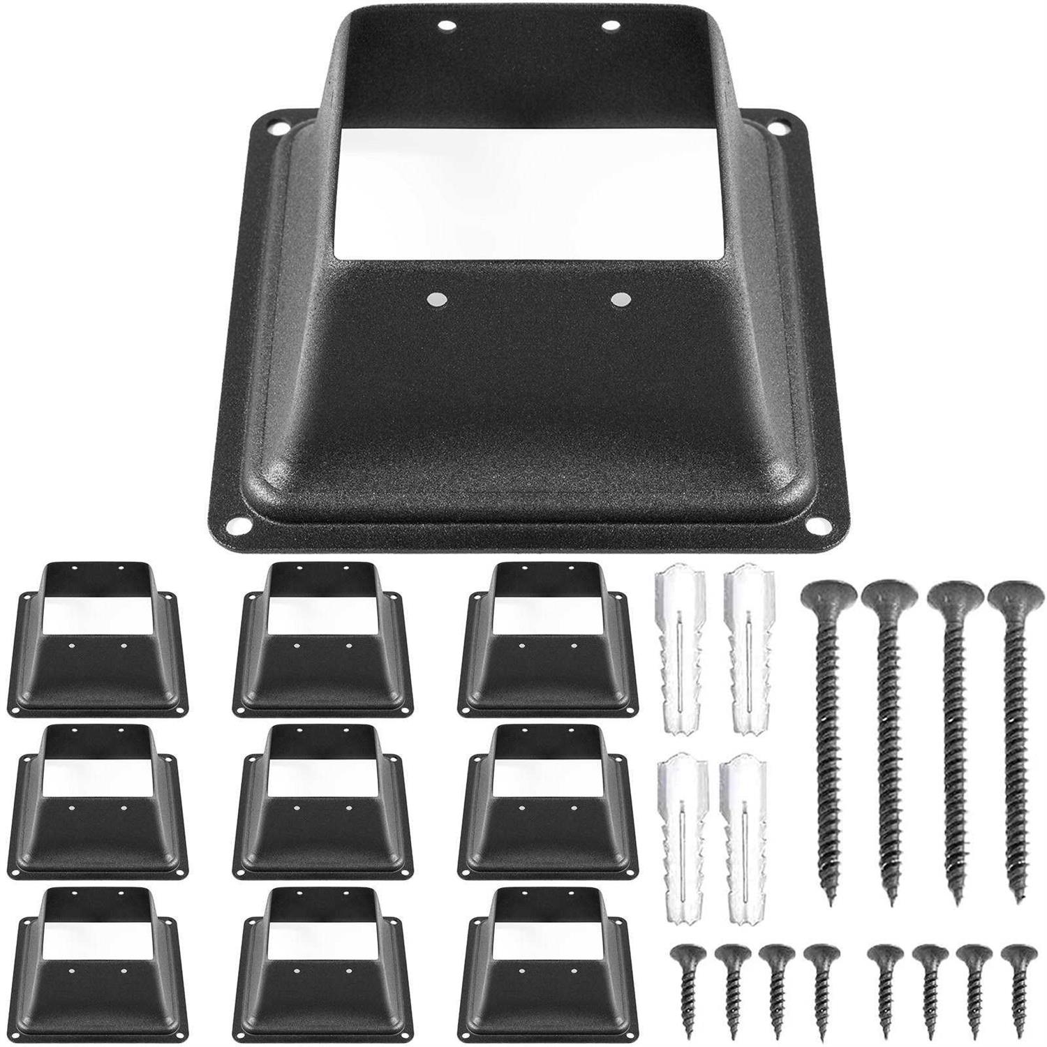 VEVOR 4 in. x 4 in. Deck Post Base Post Base Skirt Deck Post Skirt Black Powder-Coated Decking Post Base - Zenithce