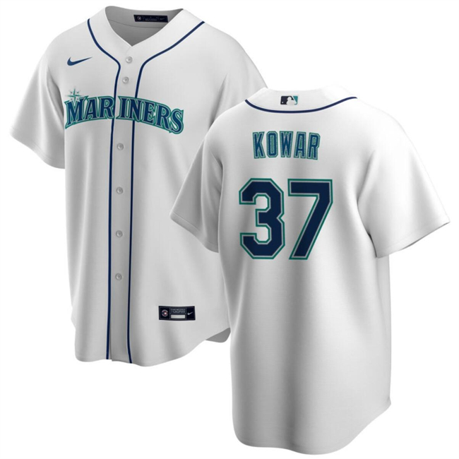 Seattle Mariners #37 Jackson Kowar White Cool Base Stitched Jersey - Zenithce