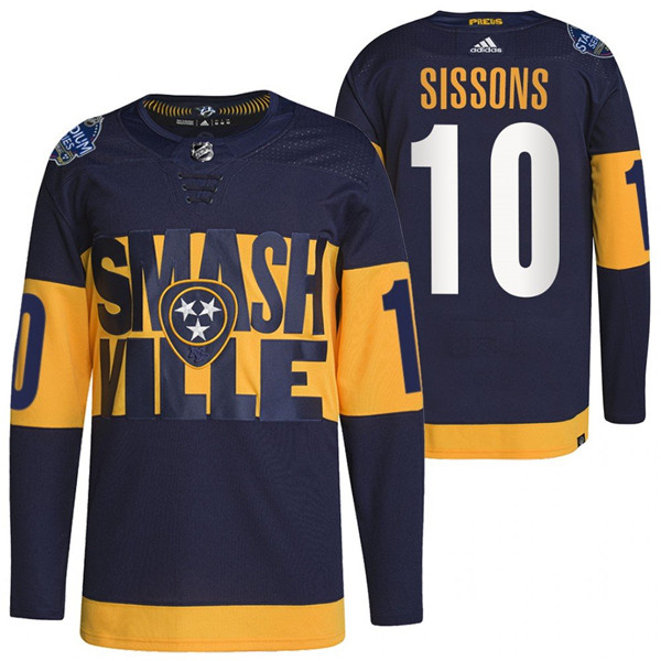 Nashville Predators #10 Colton Sissons 2022 Navy Stadium Series Breakaway Player Stitched Jersey - Zenithce