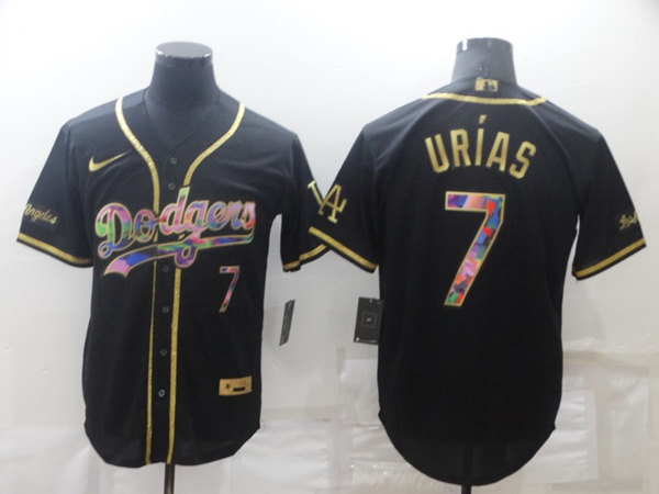 Los Angeles Dodgers #7 Julio Urias Black Golden Stitched Baseball Jersey - Zenithce