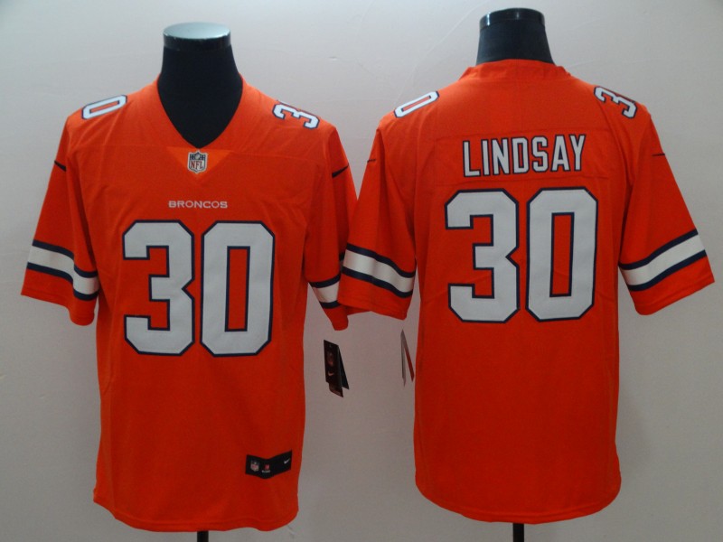 Denver Broncos #30 Phillip Lindsay Orange Color Rush Limited Stitched Jersey - Zenithce