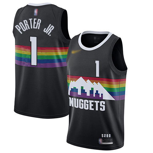 Nuggets #1 Michael Porter Jr. Black Swingman City Edition 2019-20 Jersey - Zenithce