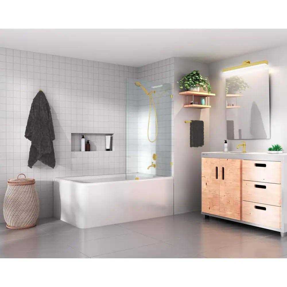 Glass Warehouse 58.25 x Frameless Shower Bath Door B-WH - Zenithce